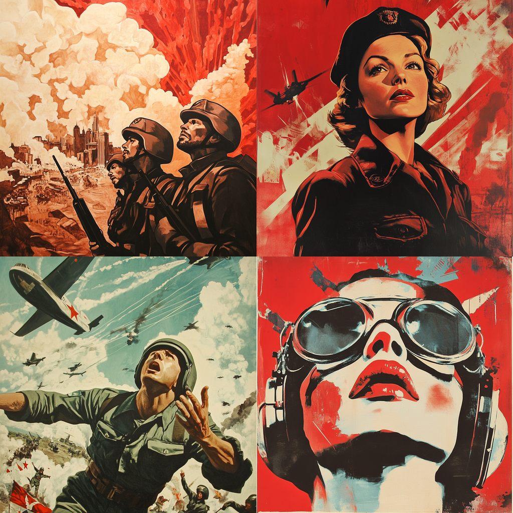Propaganda art style, Midjourney V6.1, render 1 of 4