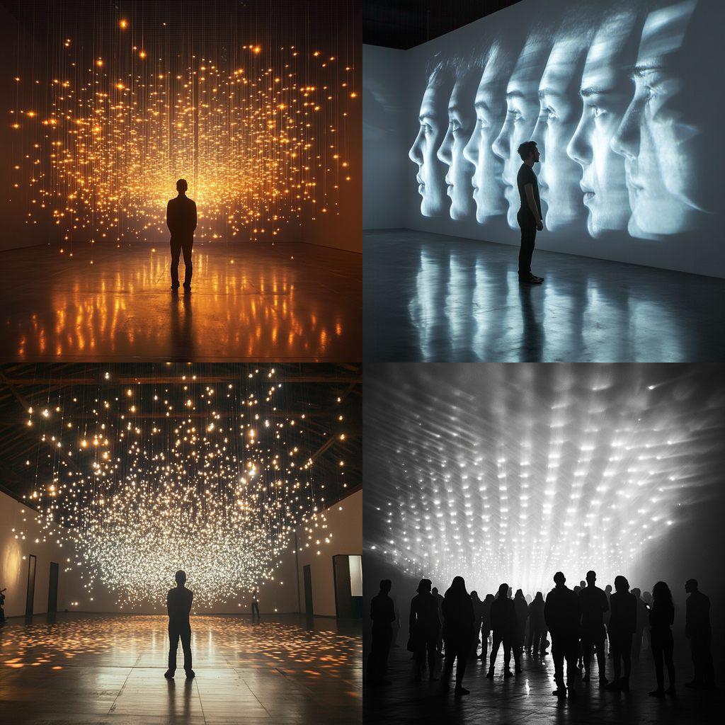 Rafael Lozano-Hemmer style, Midjourney V6.1, render 1 of 4
