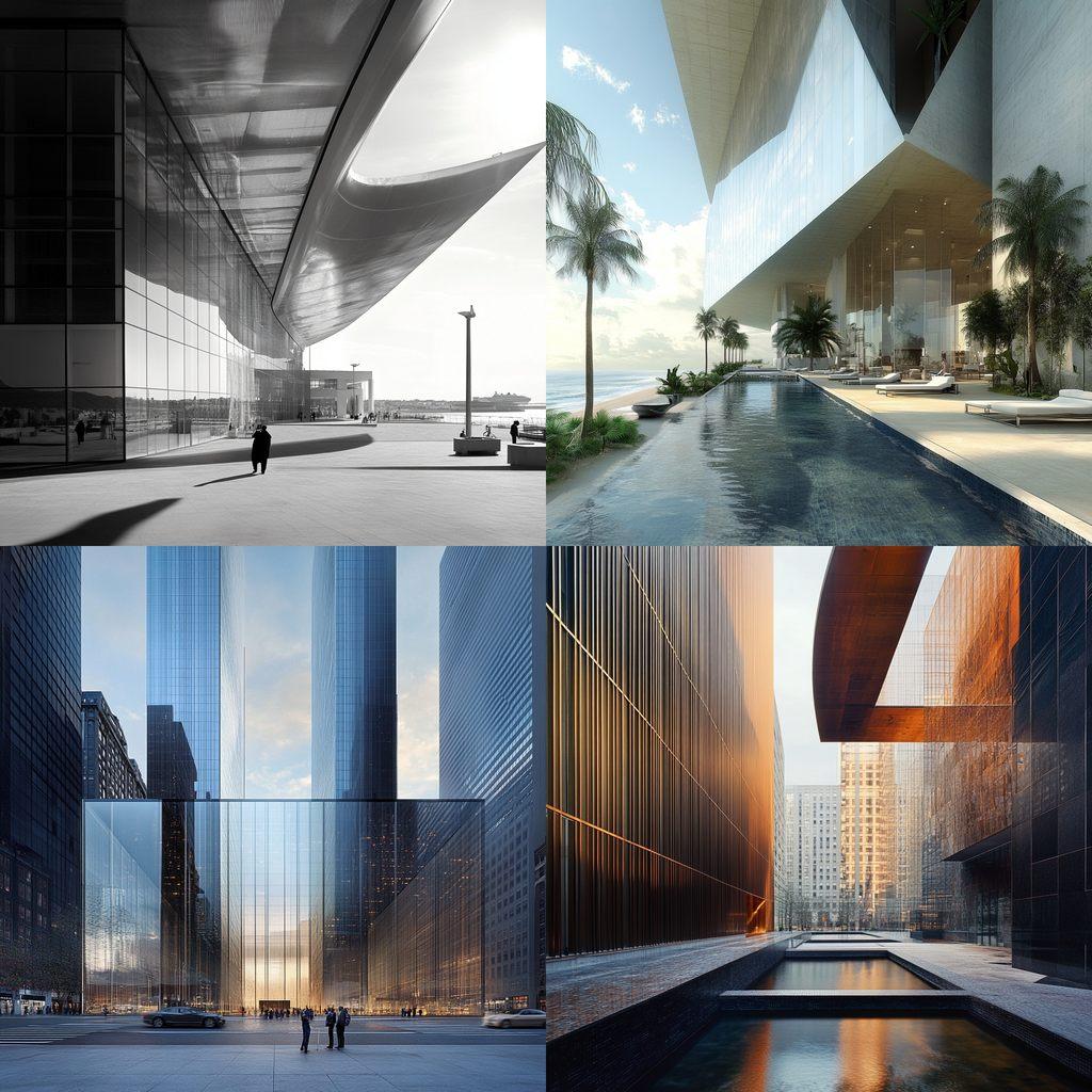 Rafael Vinoly style, Midjourney V6.1, render 1 of 4