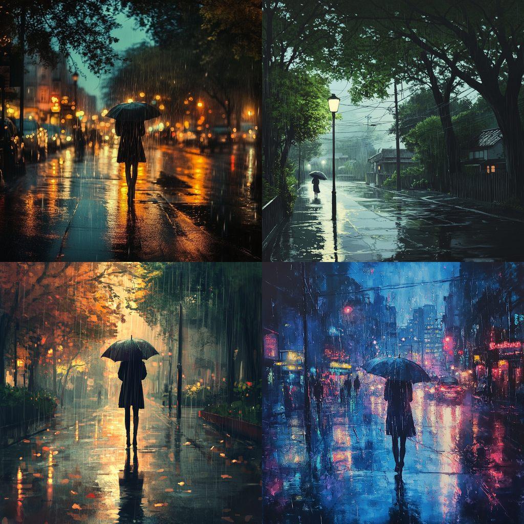 Rainy style, Midjourney V6.1, render 1 of 4