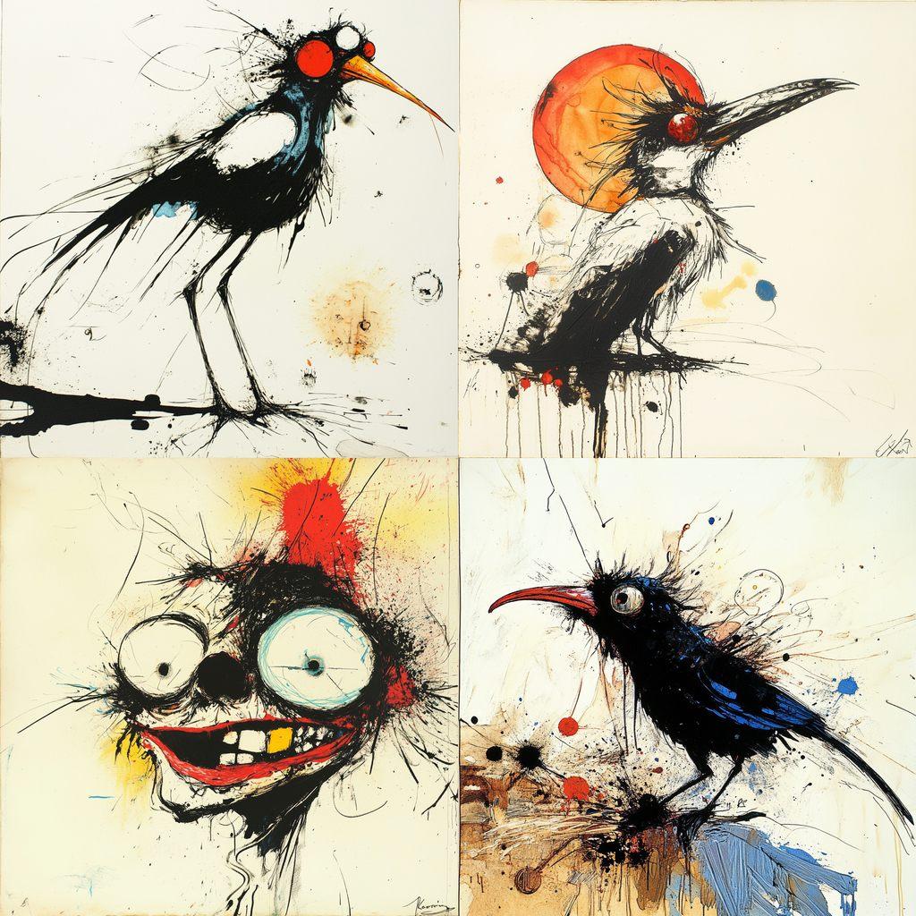 Ralph Steadman style, Midjourney V6.1, render 1 of 4