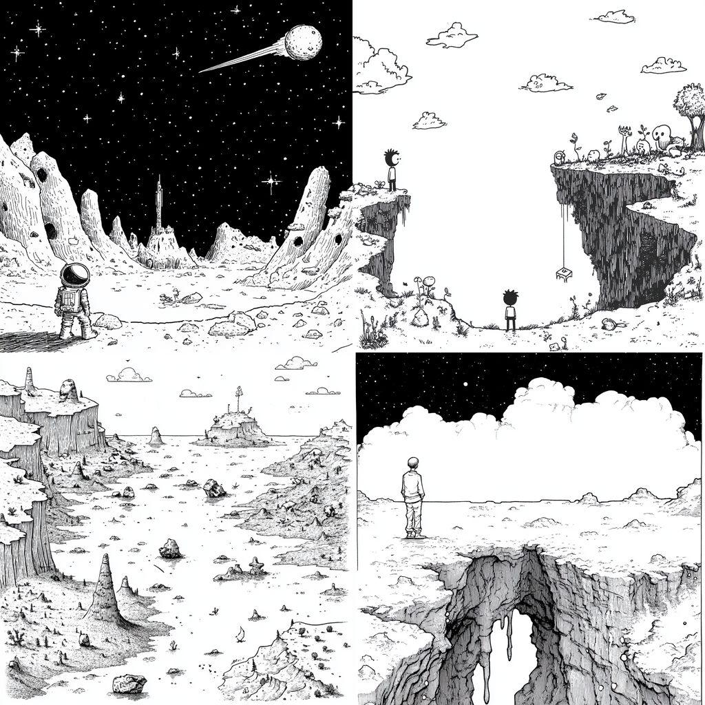 Randall Munroe style, Midjourney V6.1, render 1 of 4