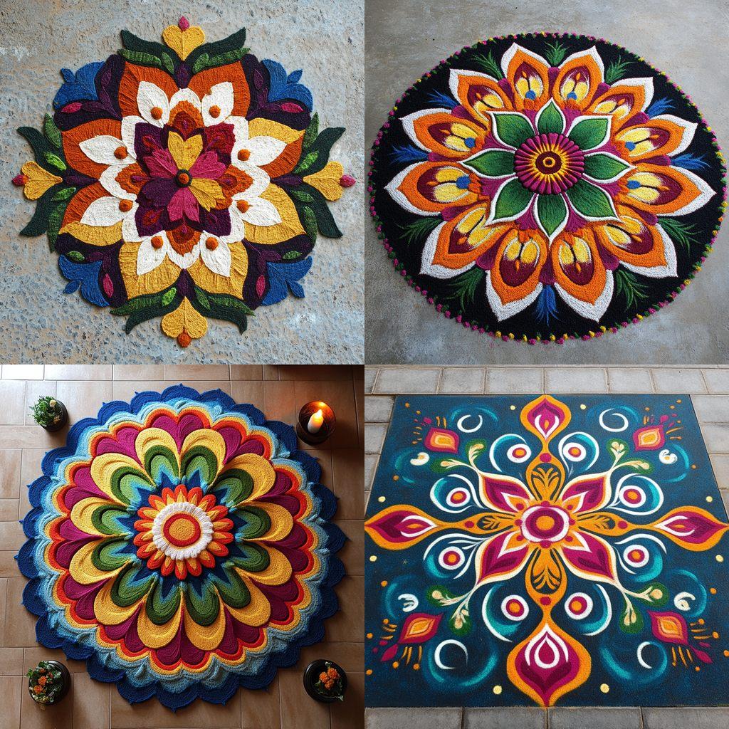 Rangoli style, Midjourney V6.1, render 1 of 4
