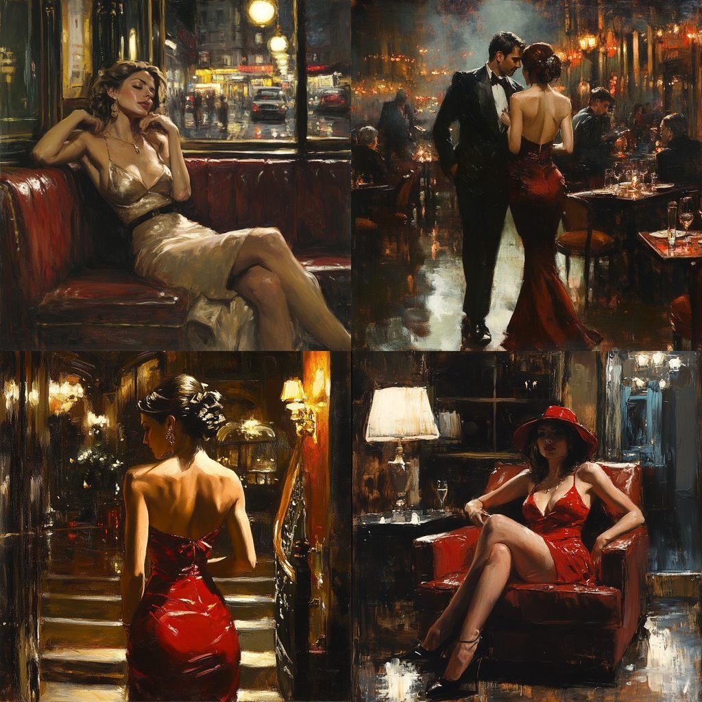 Raymond Leech style, Midjourney V6.1, render 1 of 4