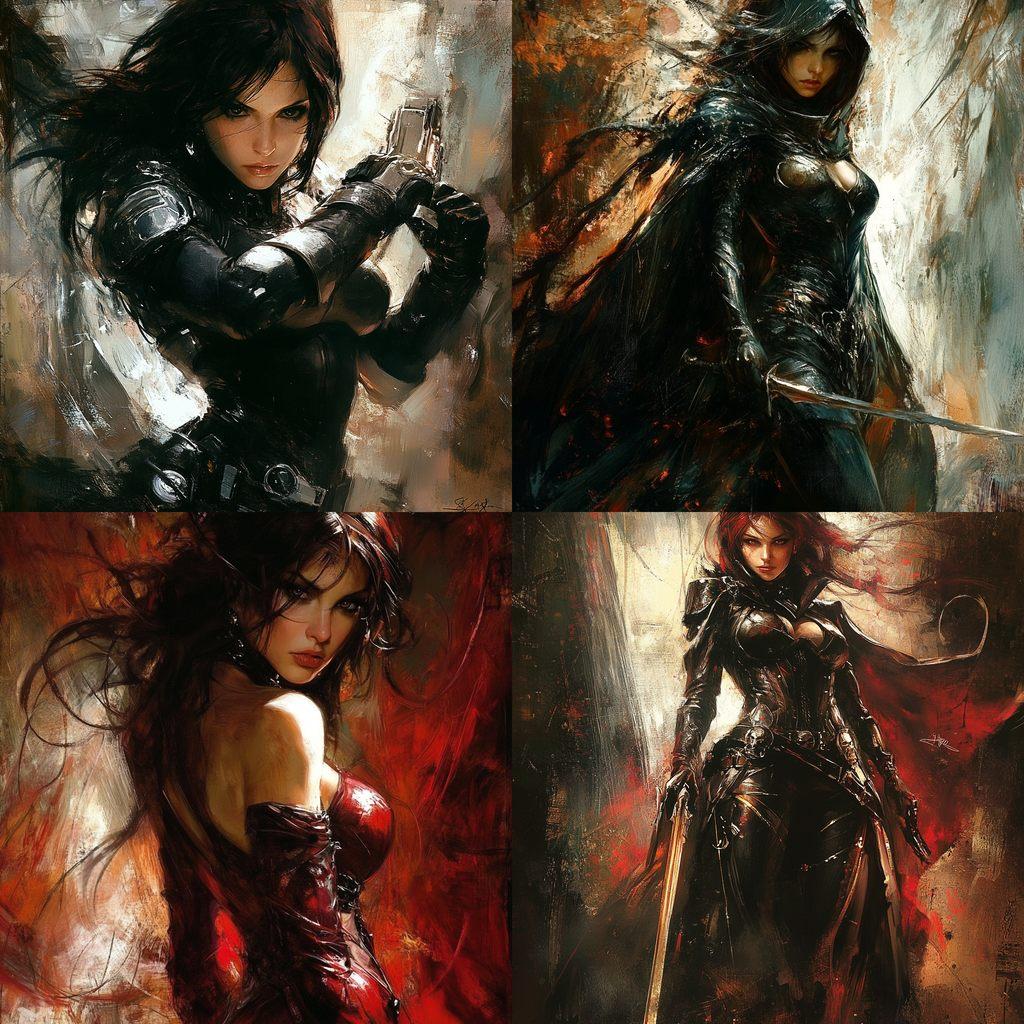 Raymond Swanland style, Midjourney V6.1, render 1 of 4