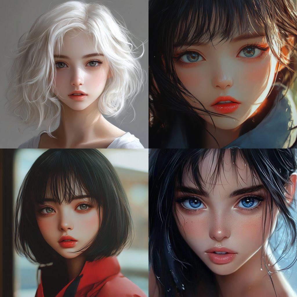 Realistic anime style style, Midjourney V6.1, render 1 of 4