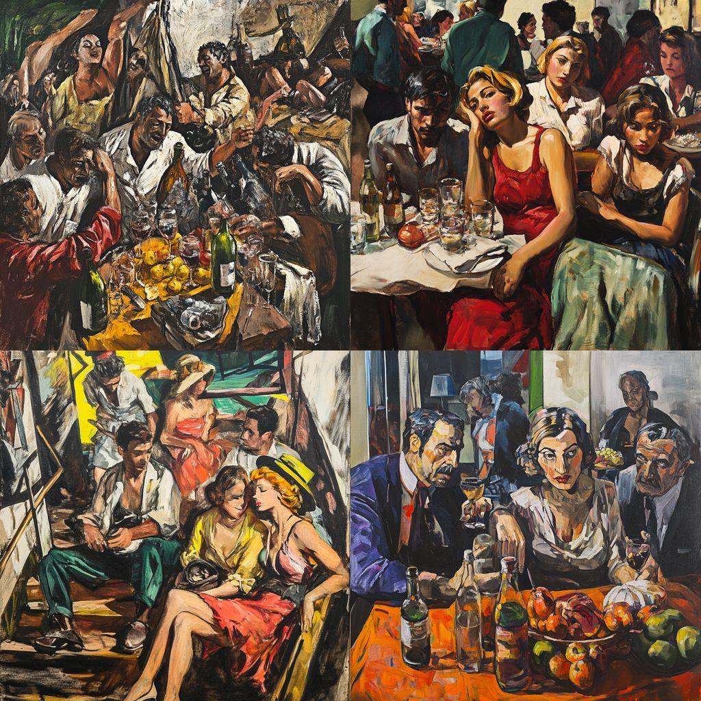 Renato Guttuso style, Midjourney V6.1, render 1 of 4