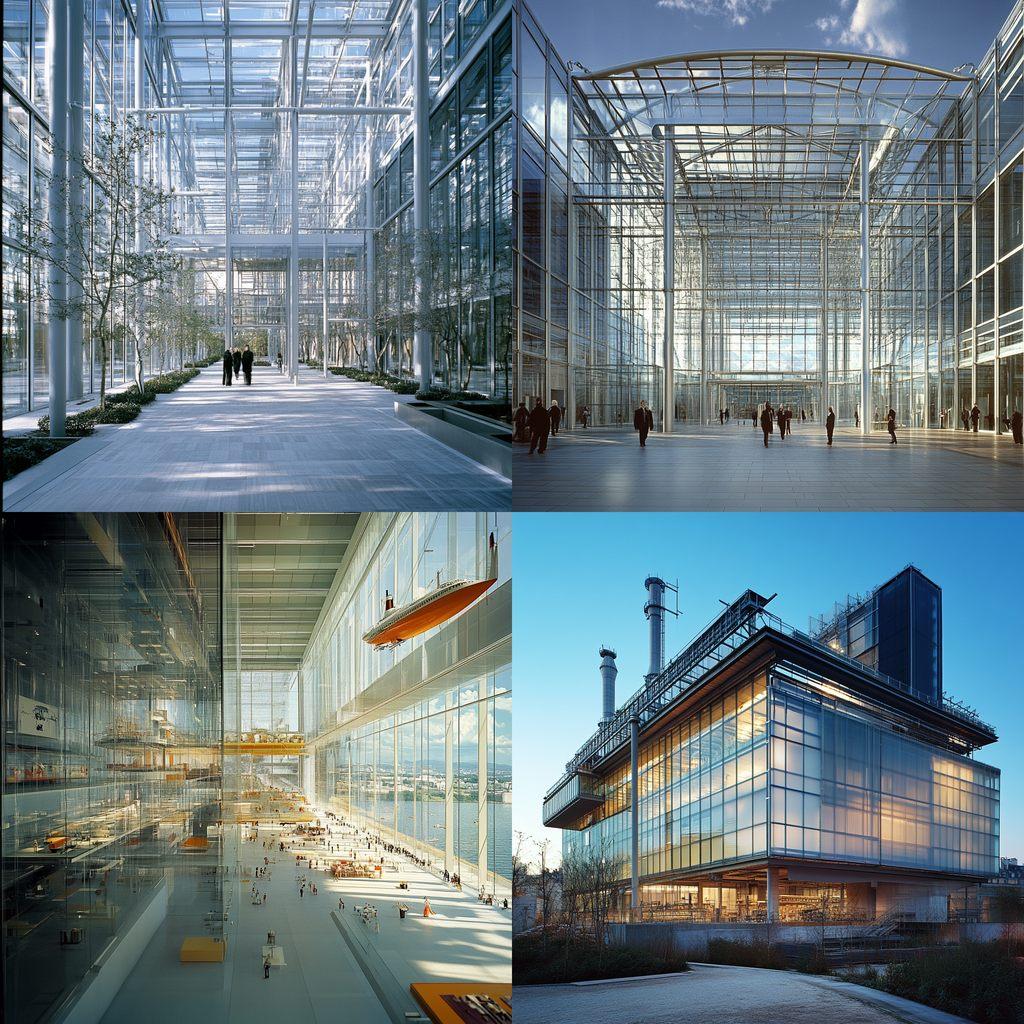 Renzo Piano style, Midjourney V6.1, render 1 of 4
