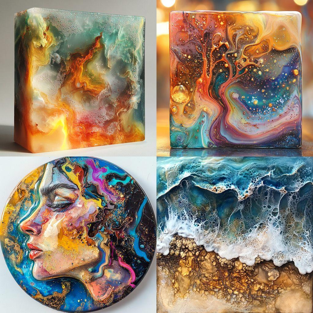 Resin art style, Midjourney V6.1, render 1 of 4