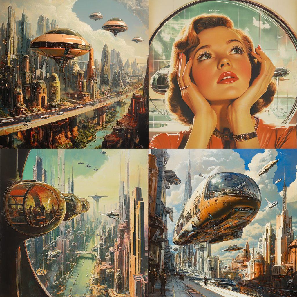 Retrofuturism style, Midjourney V6.1, render 1 of 4