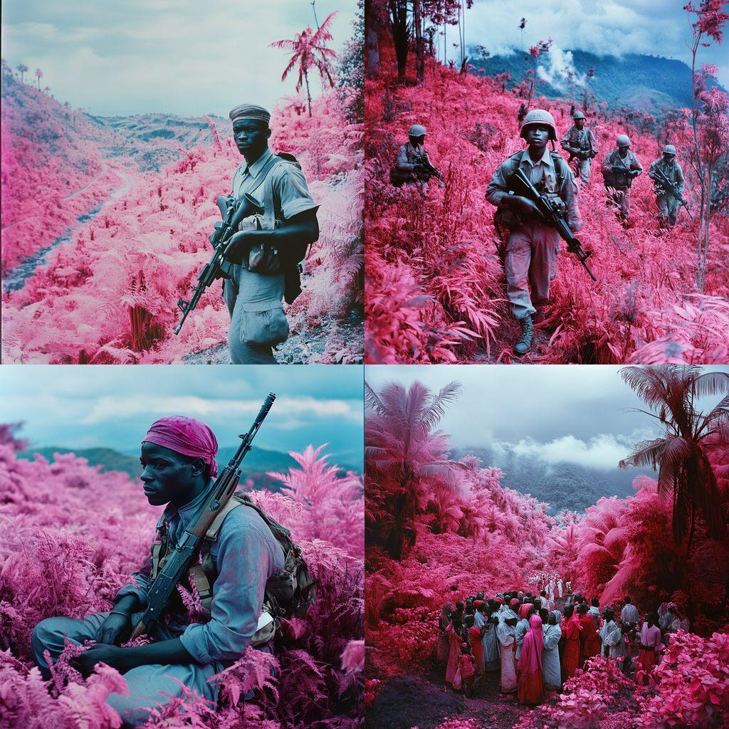 Richard Mosse style, Midjourney V6.1, render 1 of 4
