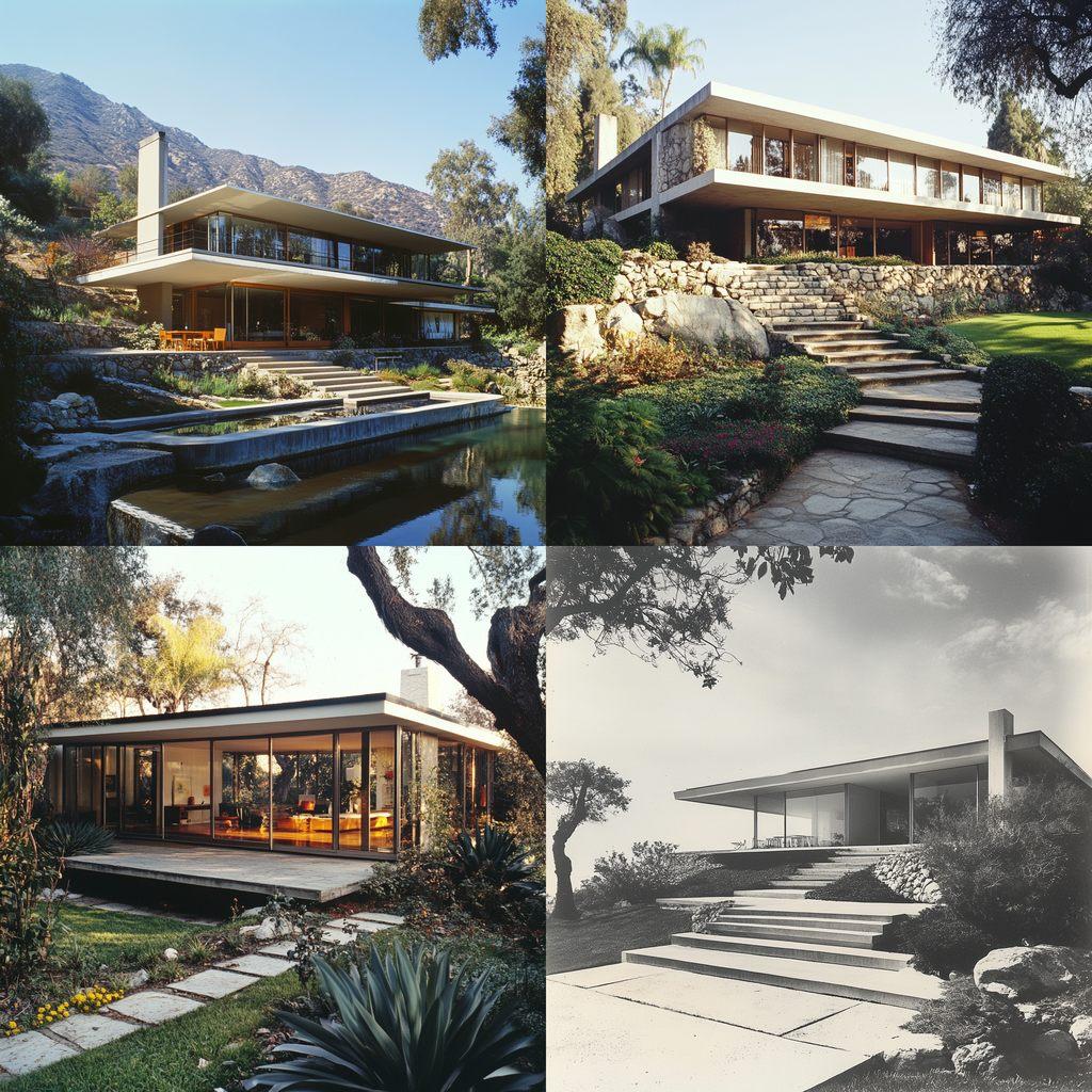 Richard Neutra style, Midjourney V6.1, render 1 of 4