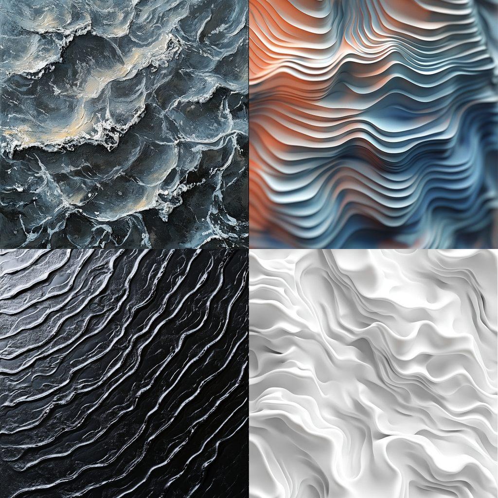 Rippled texture style, Midjourney V6.1, render 1 of 4