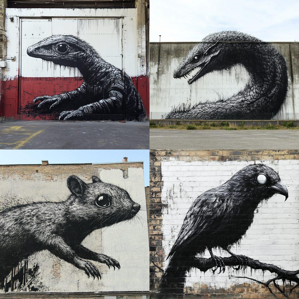 ROA style, Midjourney V6.1, render 1 of 4