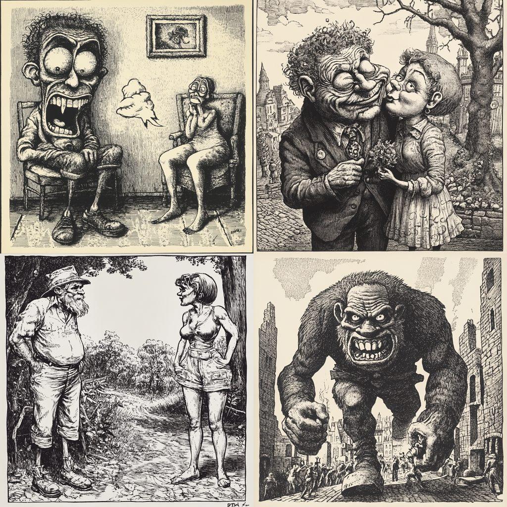 Robert Crumb style, Midjourney V6.1, render 1 of 4
