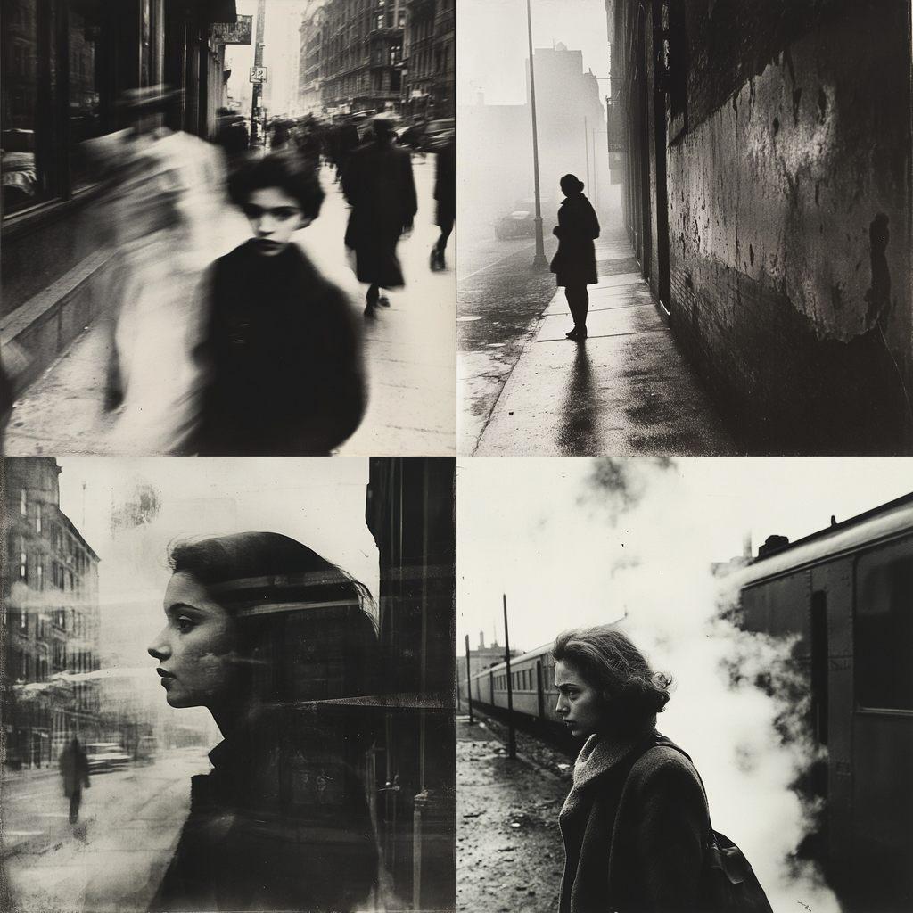 Robert Frank style, Midjourney V6.1, render 1 of 4