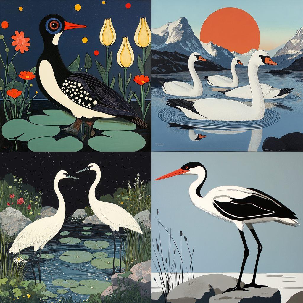 Robert Gillmor style, Midjourney V6.1, render 1 of 4