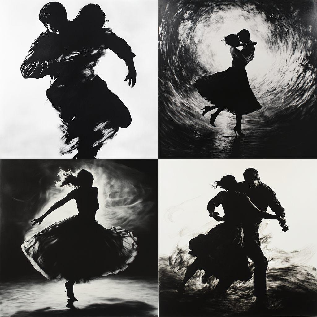 Robert Longo style, Midjourney V6.1, render 1 of 4