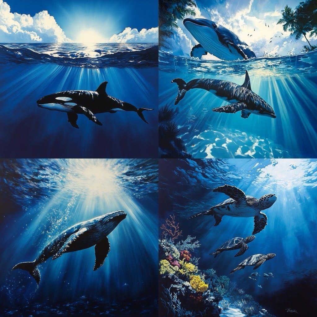 Robert Wyland style, Midjourney V6.1, render 1 of 4