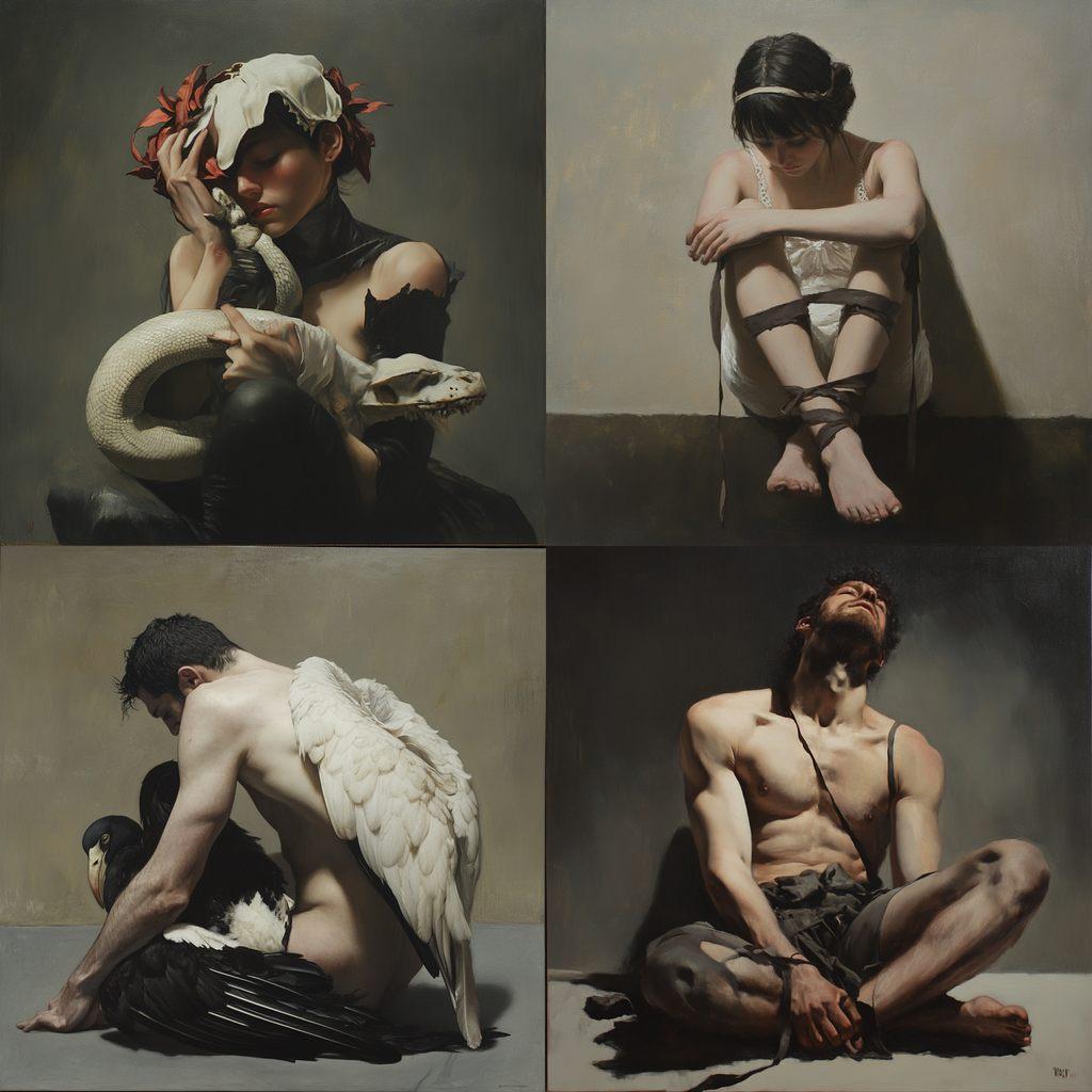 Roberto Ferri style, Midjourney V6.1, render 1 of 4