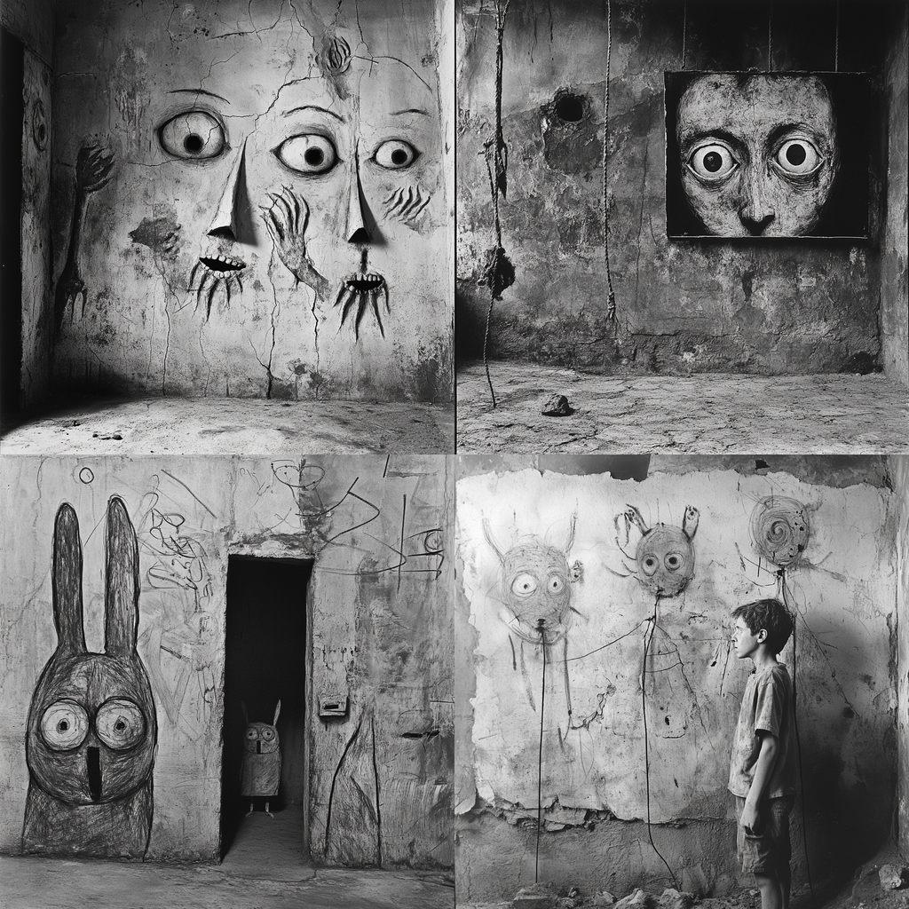 Roger Ballen style, Midjourney V6.1, render 1 of 4