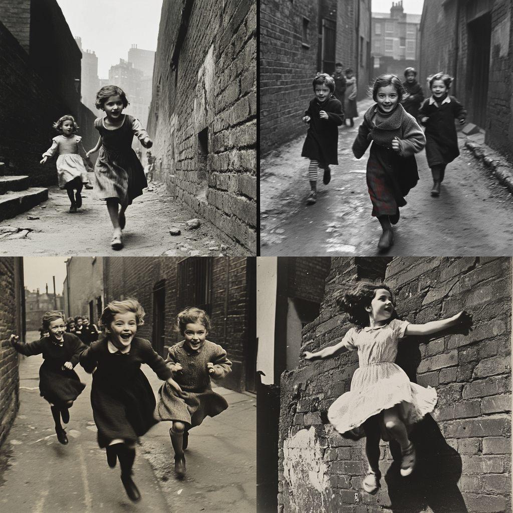 Roger Mayne style, Midjourney V6.1, render 1 of 4