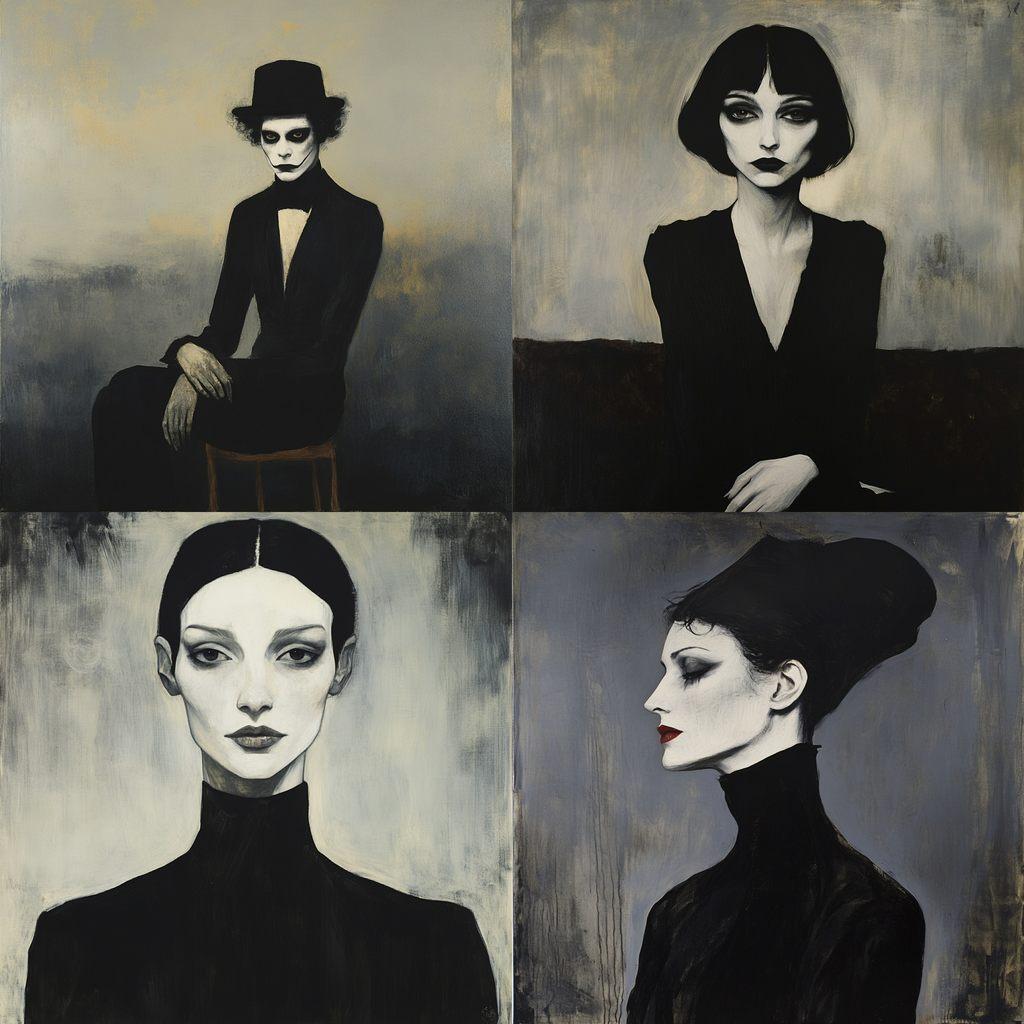 Romaine Brooks style, Midjourney V6.1, render 1 of 4
