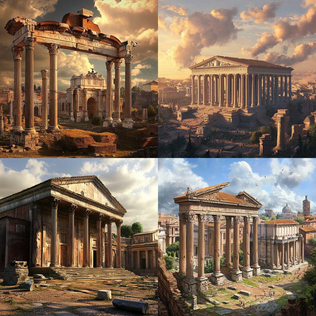 Roman architecture style, Midjourney V6.1, render 1 of 4