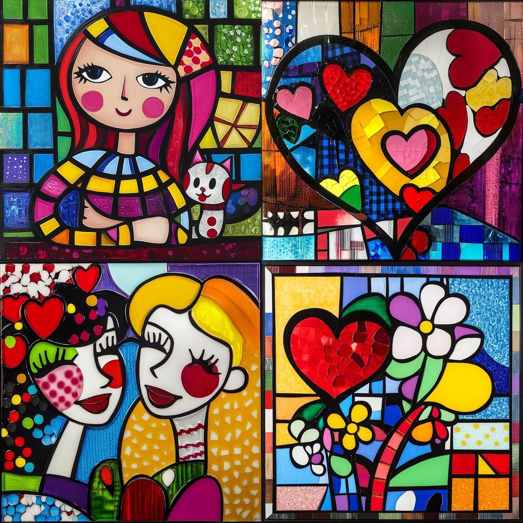 Romero Britto style, Midjourney V6.1, render 1 of 4