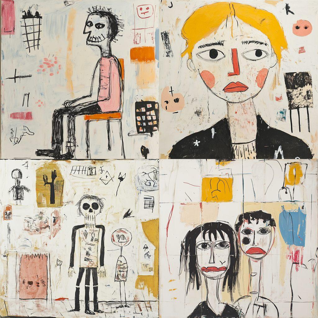 Rose Wylie style, Midjourney V6.1, render 1 of 4