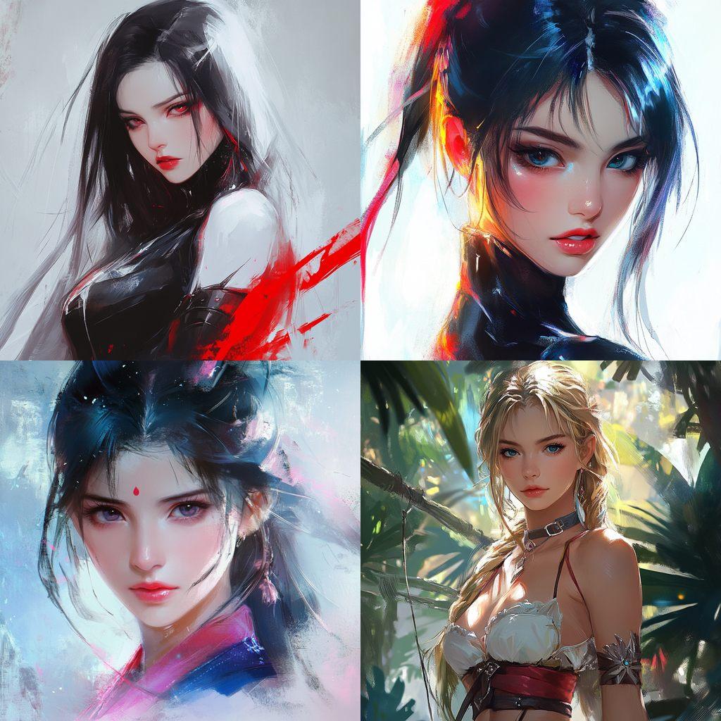 Rossdraws style, Midjourney V6.1, render 1 of 4
