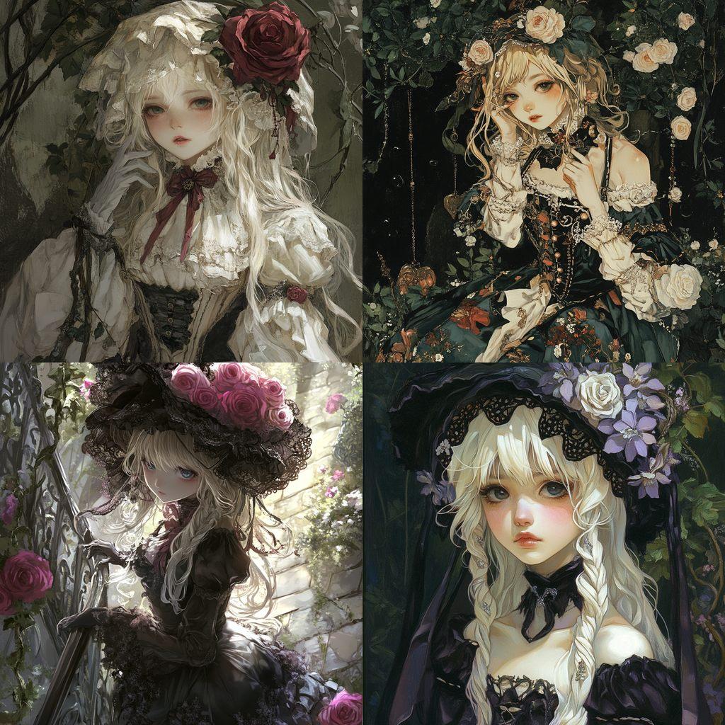 Rozen Maiden style, Midjourney V6.1, render 1 of 4