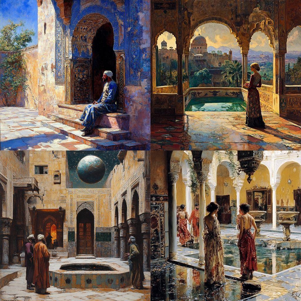 Rudolf Ernst style, Midjourney V6.1, render 1 of 4