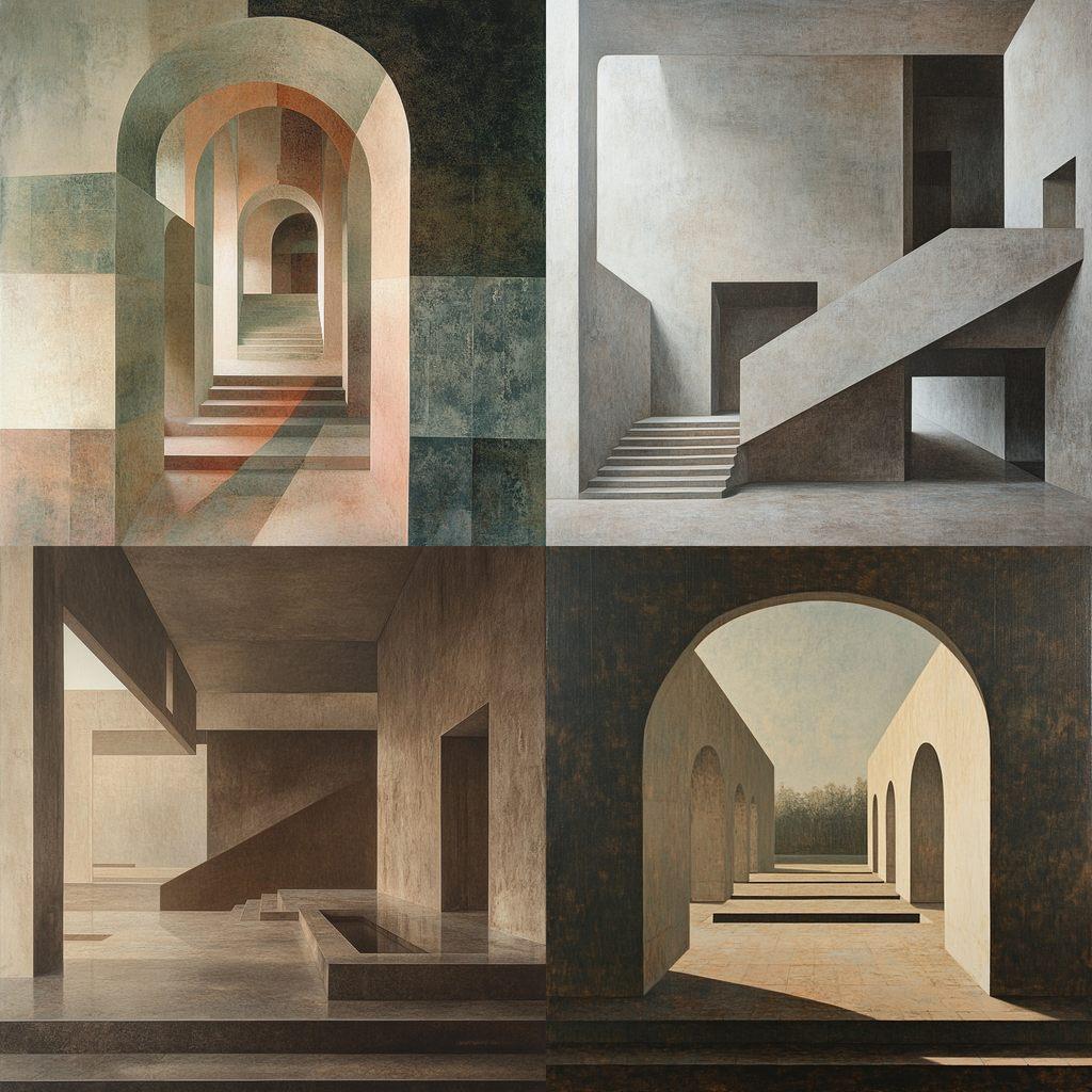 Rudolf Olgiati style, Midjourney V6.1, render 1 of 4