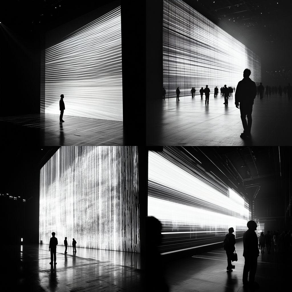 Ryoji Ikeda style, Midjourney V6.1, render 1 of 4