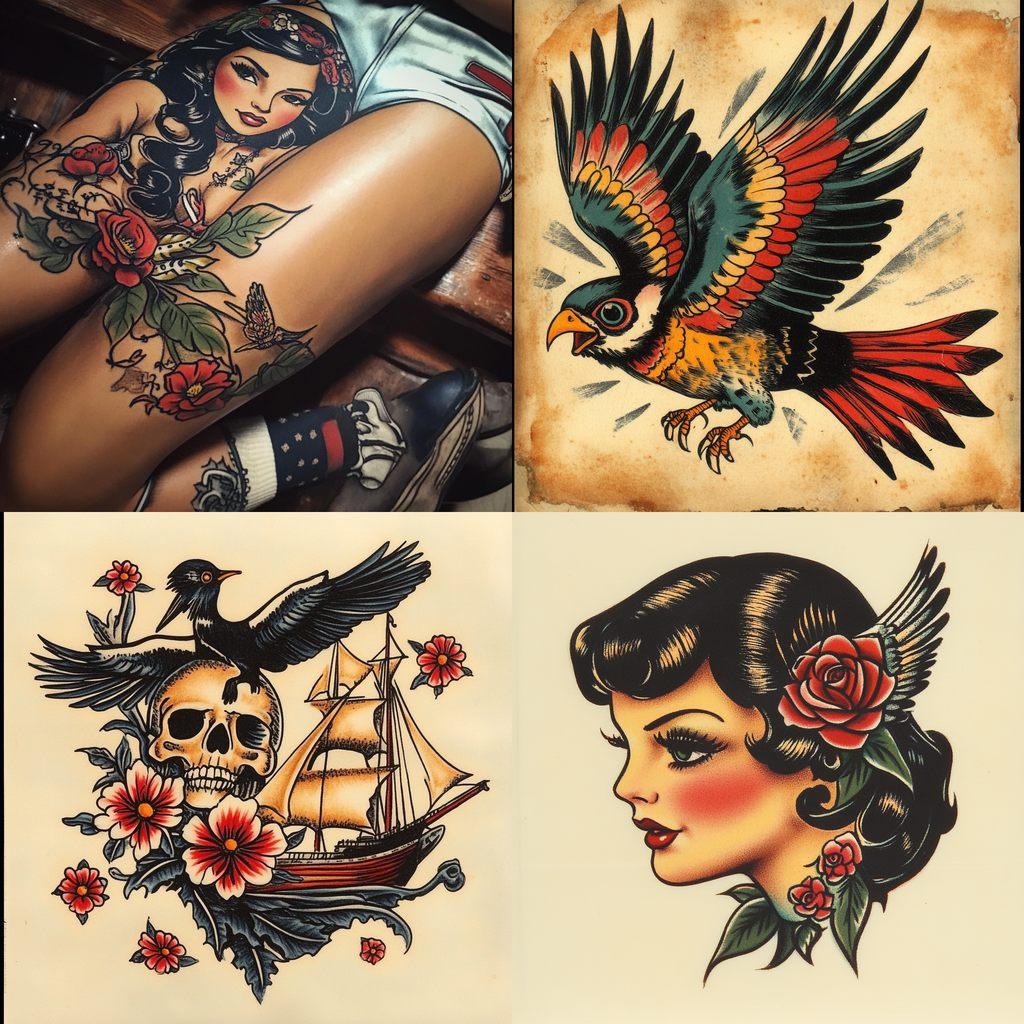 Sailor Jerry style, Midjourney V6.1, render 1 of 4