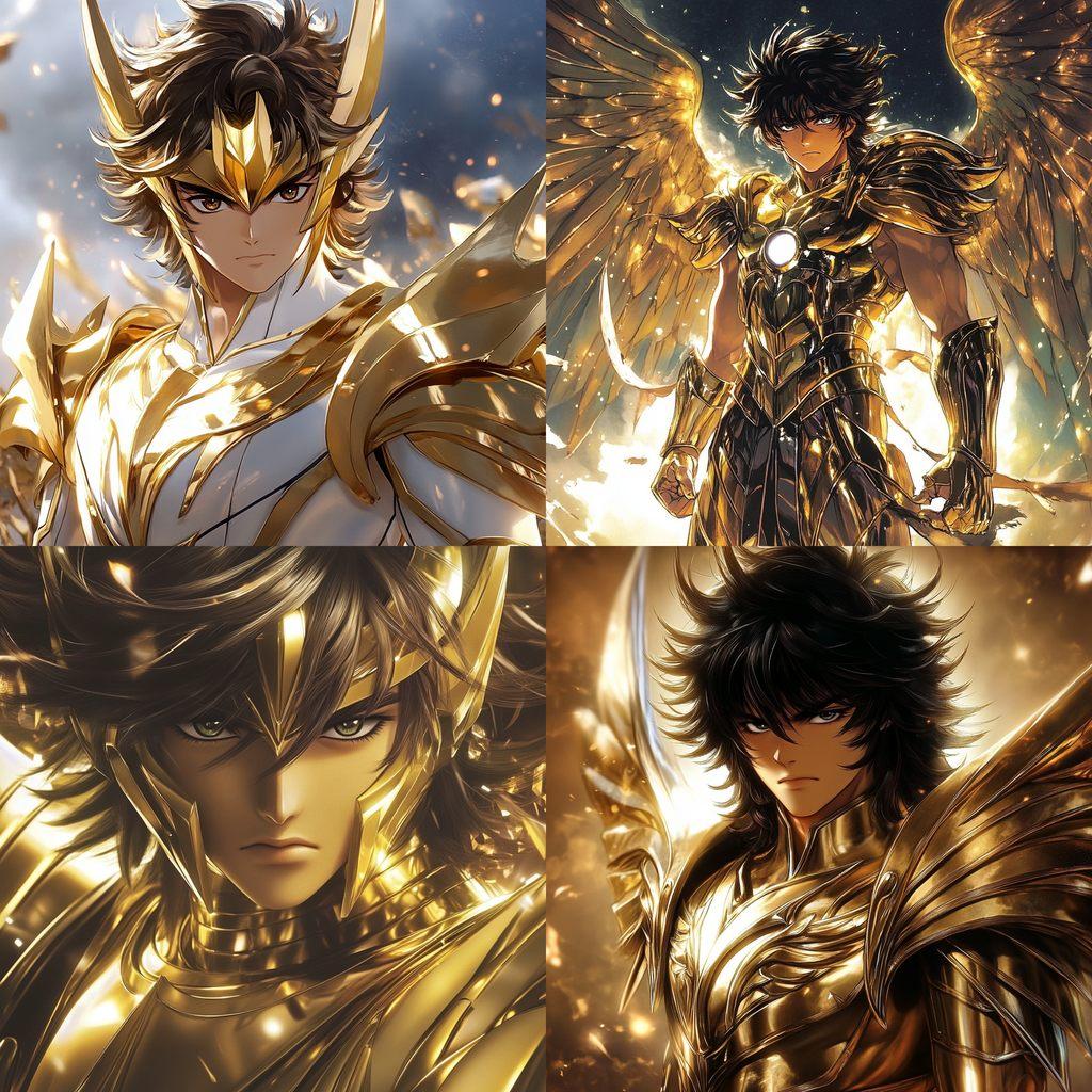 Saint Seiya style, Midjourney V6.1, render 1 of 4