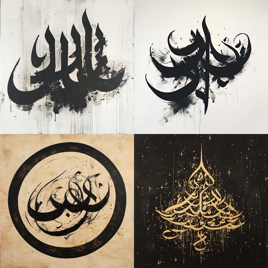 Sama Calligraphy style, Midjourney V6.1, render 1 of 4