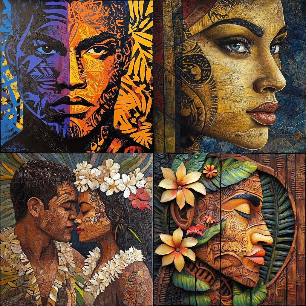 Samoan art style, Midjourney V6.1, render 1 of 4