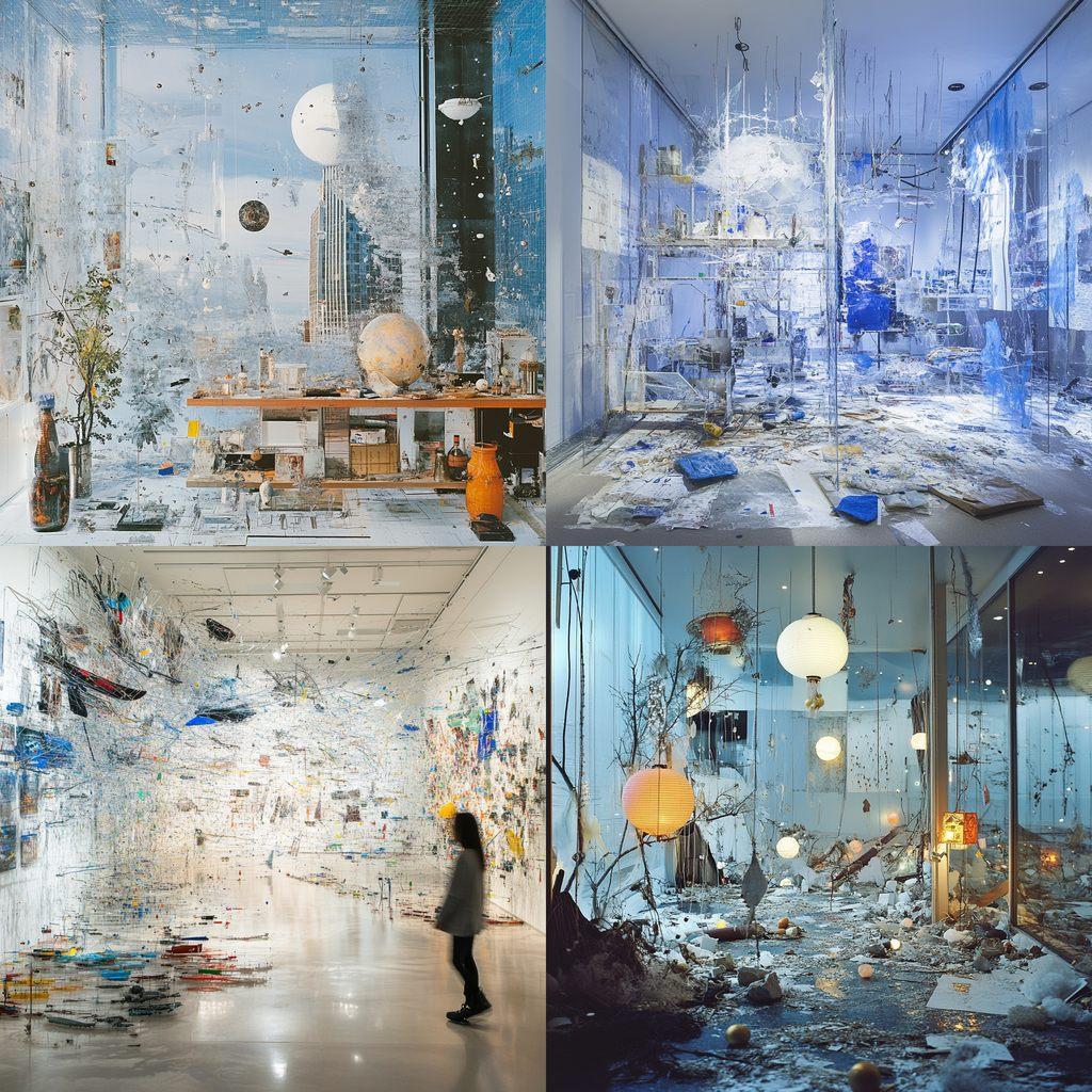 Sarah Sze style, Midjourney V6.1, render 1 of 4