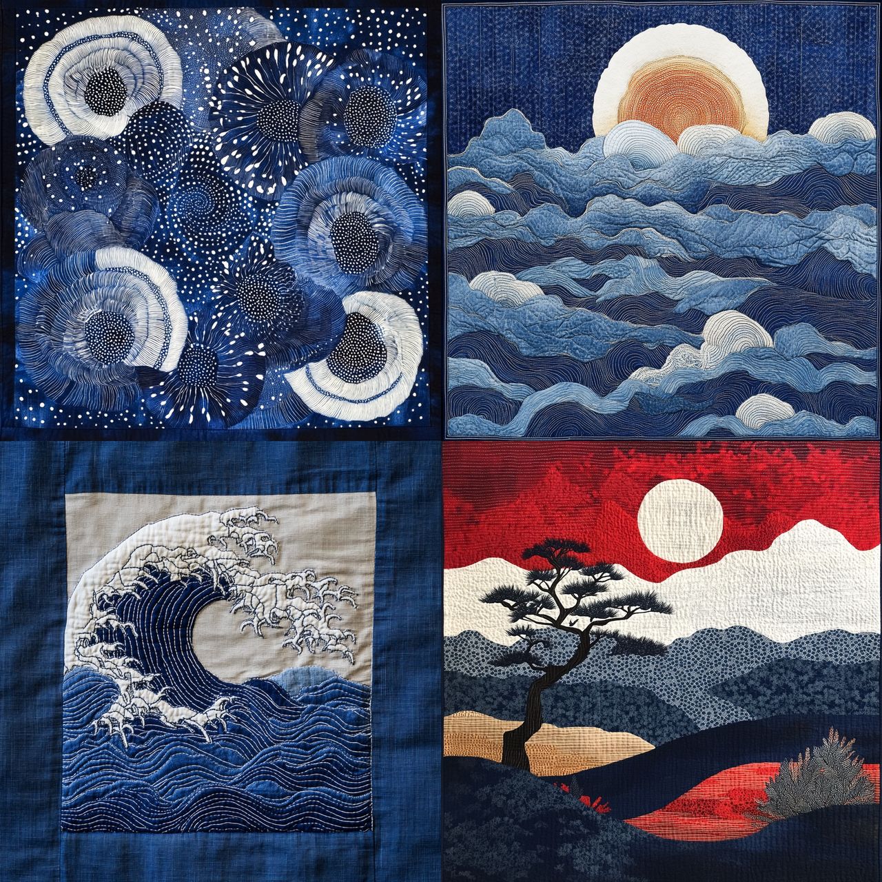 Sashiko style, Midjourney V6.1, render 1 of 4