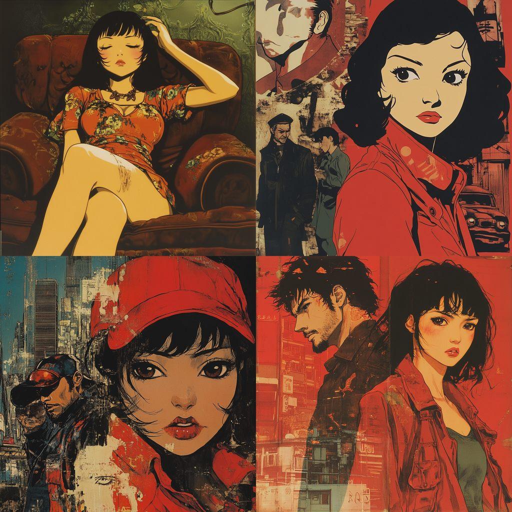 Satoshi Kon style, Midjourney V6.1, render 1 of 4