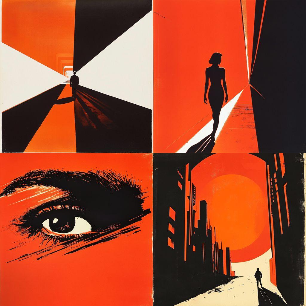 Saul Bass style, Midjourney V6.1, render 1 of 4