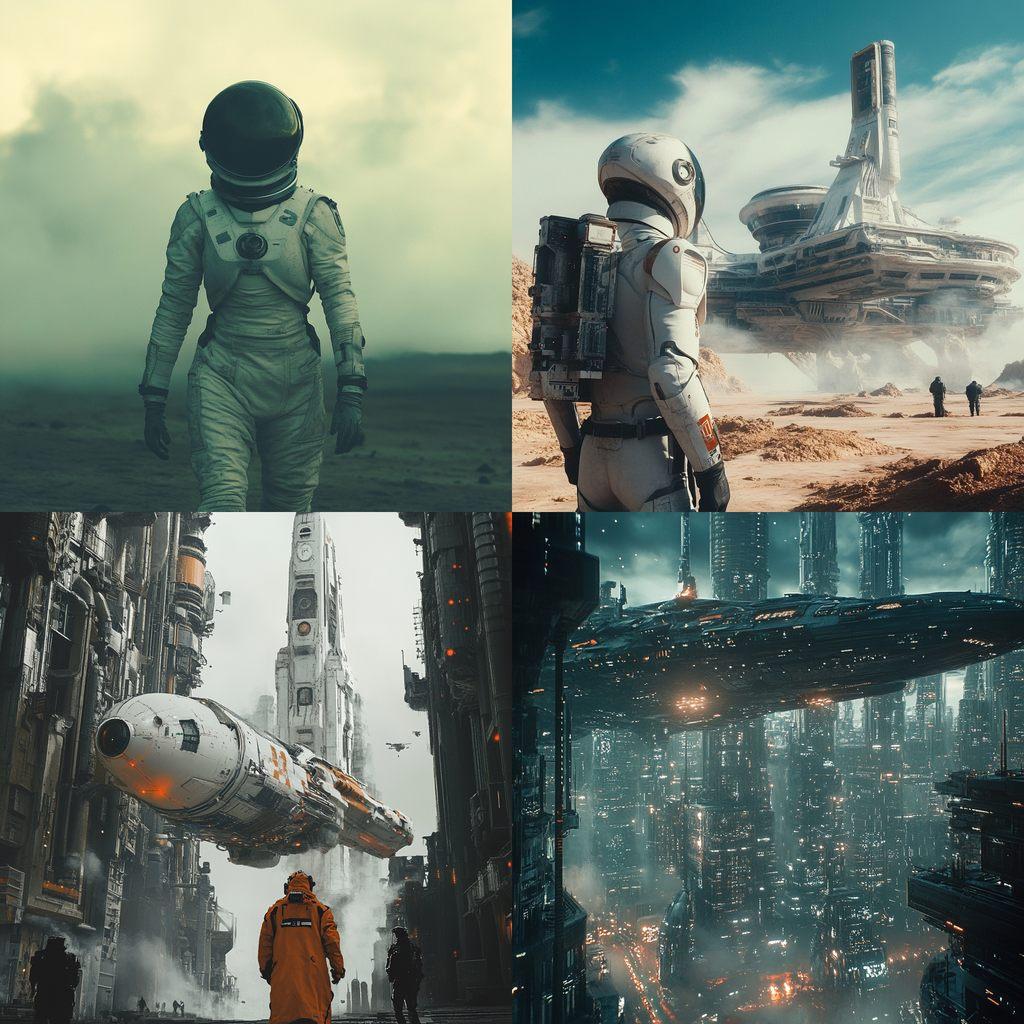 Sci-fi movie style, Midjourney V6.1, render 1 of 4