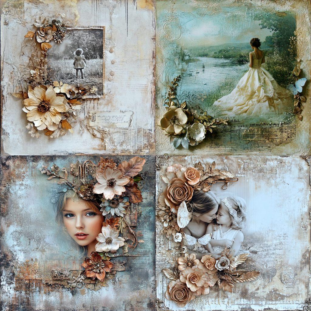 Scrapbooking style, Midjourney V6.1, render 1 of 4