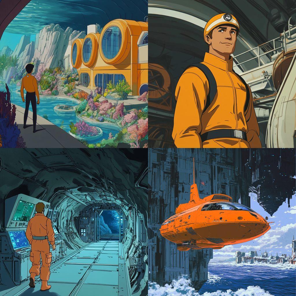 Sealab 2021 style, Midjourney V6.1, render 1 of 4