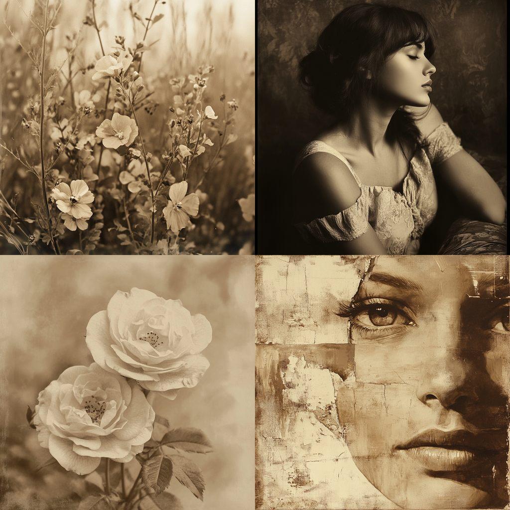 Sepia tones style, Midjourney V6.1, render 1 of 4