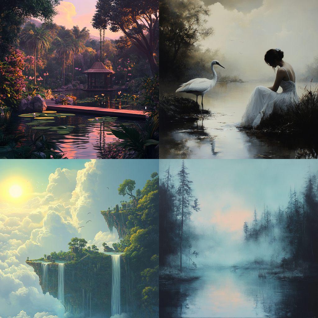 Serene atmosphere style, Midjourney V6.1, render 1 of 4