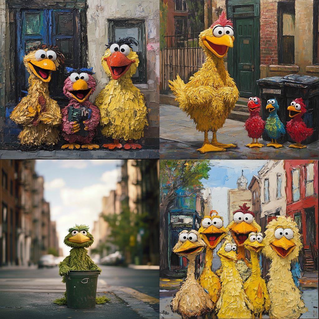Sesame Street style, Midjourney V6.1, render 1 of 4