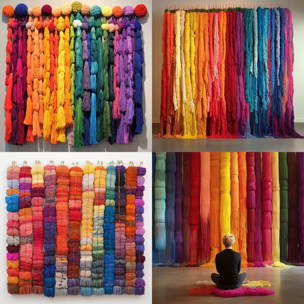 Sheila Hicks style, Midjourney V6.1, render 1 of 4